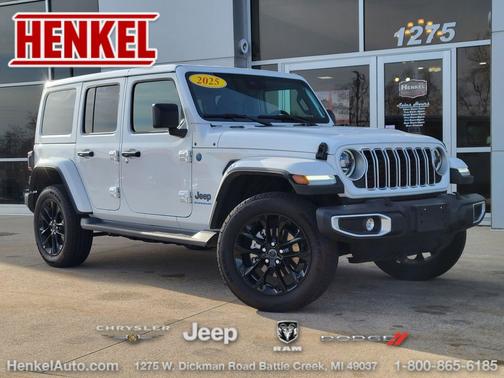 Bright White Clearcoat 2025 Jeep Wrangler 4xe Sahara