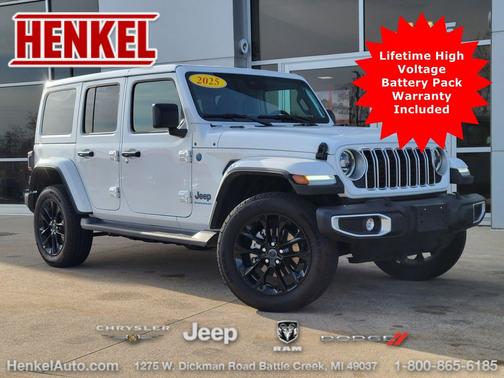 Bright White Clearcoat 2025 Jeep Wrangler 4xe Sahara