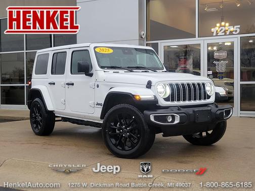Bright White Clearcoat 2025 Jeep Wrangler 4xe Sahara