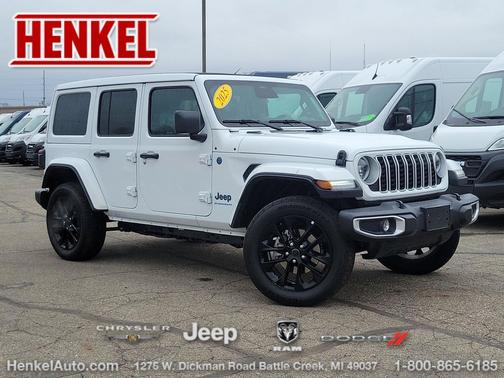 Bright White Clearcoat 2025 Jeep Wrangler 4xe Sahara
