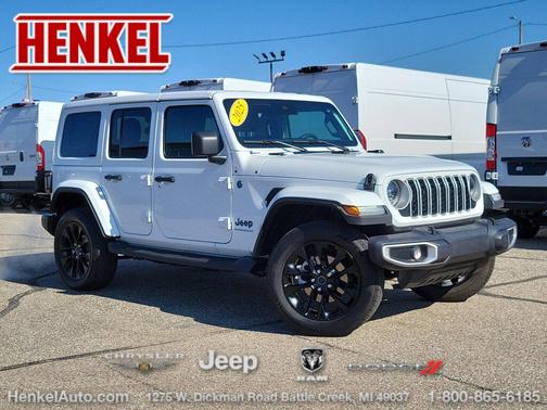 Bright White Clearcoat 2025 Jeep Wrangler 4xe Sahara