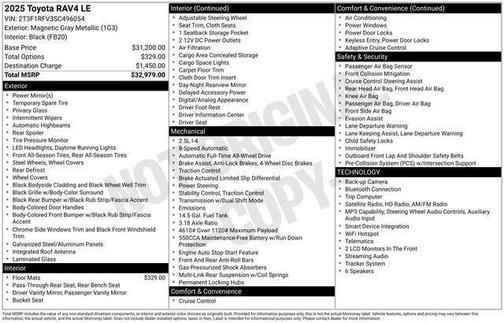 Magnetic Gray Metallic 2025 Toyota RAV4 LE