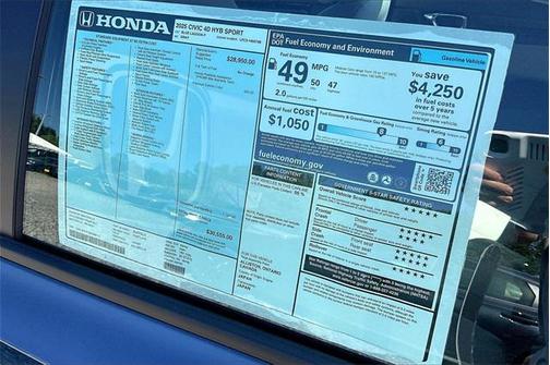 2025 Honda Civic Hybrid Sport
