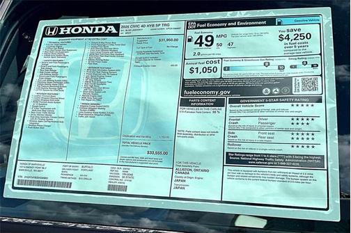2025 Honda Civic Hybrid Sport Touring