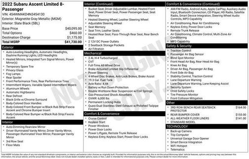 2022 Subaru Ascent Limited 8-Passenger