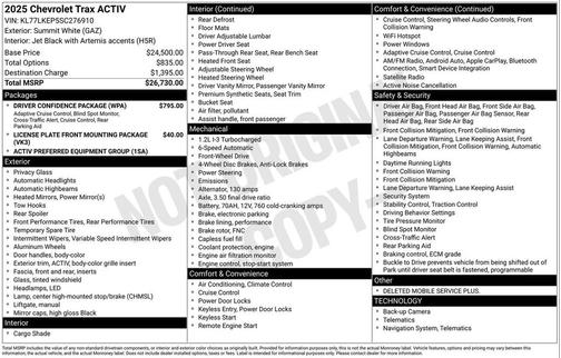 2025 Chevrolet Trax FWD ACTIV
