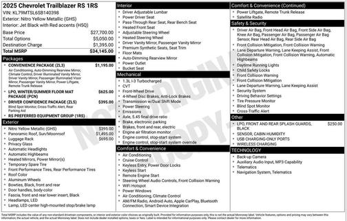 2025 Chevrolet Trailblazer RS