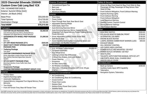 2025 Chevrolet Silverado 2500 Custom