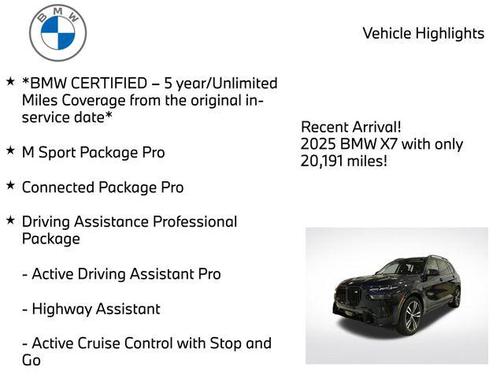 Carbon Black Metallic 2025 BMW X7 M60i