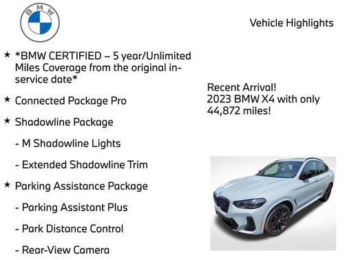 Dark Graphite Metallic 2023 BMW X4 M40i