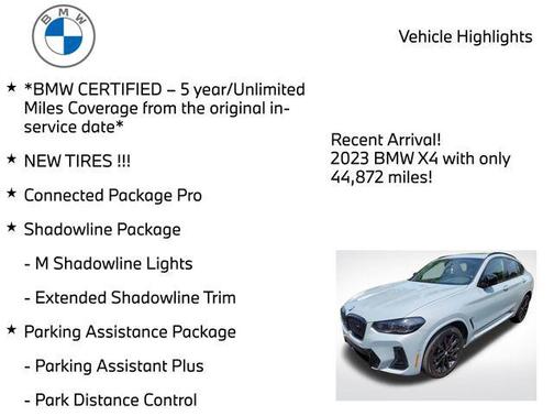 Dark Graphite Metallic 2023 BMW X4 M40i