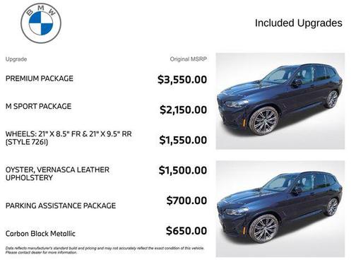 Carbon Black Metallic 2024 BMW X3 xDrive30i