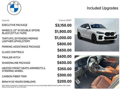 Alpine White 2023 BMW X6 M50i