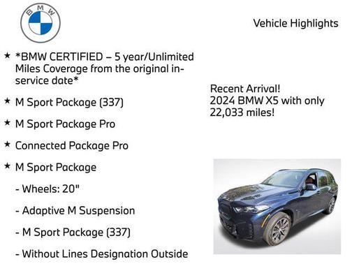 Carbon Black Metallic 2024 BMW X5 xDrive40i