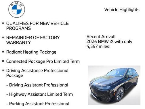Black Sapphire Metallic 2026 BMW iX xDrive60