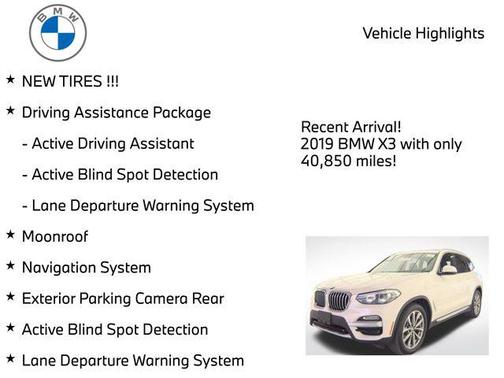Alpine White 2019 BMW X3 xDrive30i