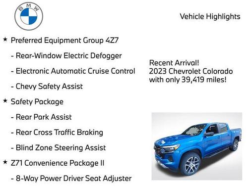 Glacier Blue Metallic 2023 Chevrolet Colorado Z71