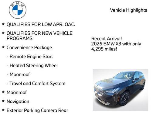 Dark Graphite Metallic 2026 BMW X3 30 xDrive