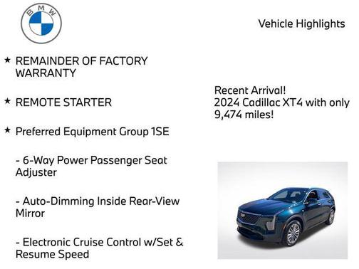 Emerald Lake Metallic 2024 Cadillac XT4 Premium Luxury