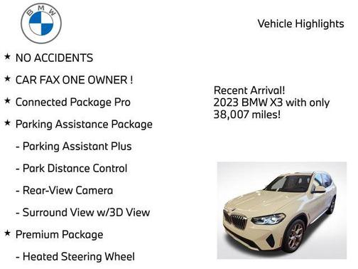 Alpine White 2023 BMW X3 xDrive30i