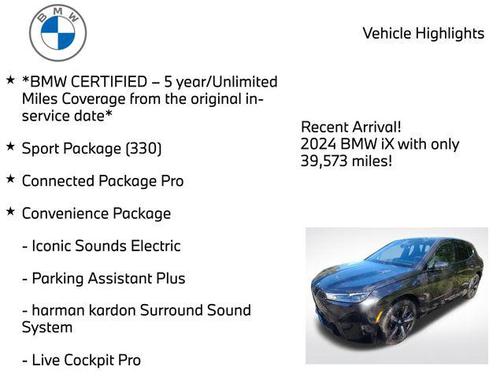 Dark Graphite Metallic 2024 BMW iX xDrive50