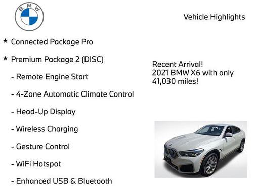 Mineral White Metallic 2021 BMW X6 xDrive40i