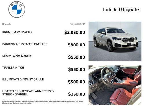 Mineral White Metallic 2021 BMW X6 xDrive40i