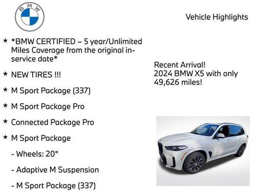 Alpine White 2024 BMW X5 xDrive40i
