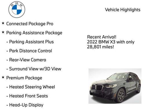 Dark Graphite Metallic 2022 BMW X3 M40i