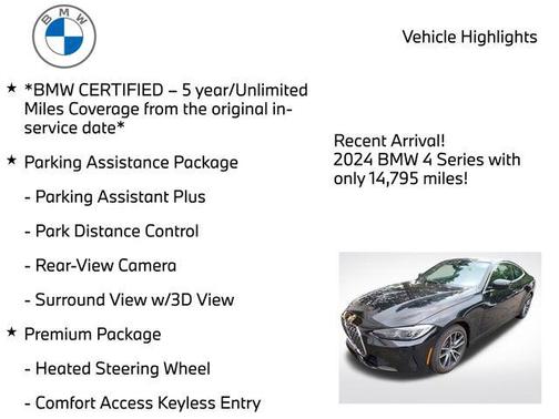 Jet Black 2024 BMW 430 i xDrive