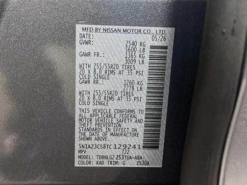 Gun Metallic 2026 Nissan Murano SL