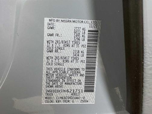 2026 Nissan Frontier SV