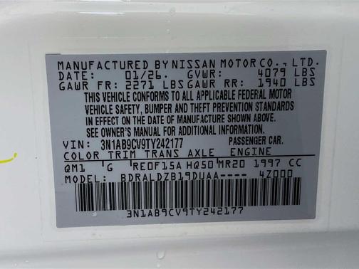 2026 Nissan Sentra SV