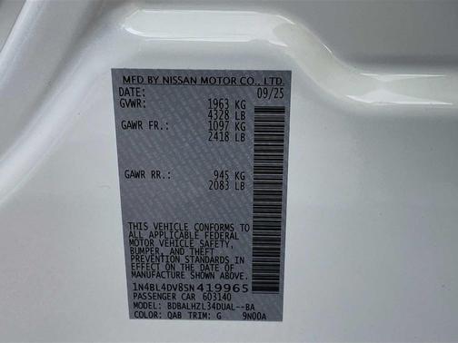 2025 Nissan Altima SV FWD