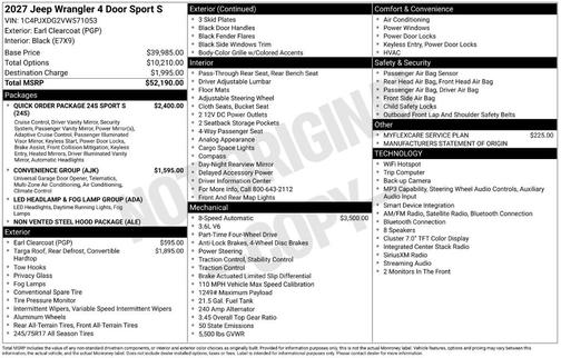 Earl Clearcoat 2027 Jeep Wrangler Sport