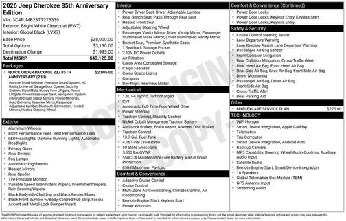 Bright White Clearcoat 2026 Jeep Cherokee LAREDO/LIMITED
