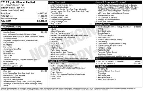2018 Toyota 4Runner Sport