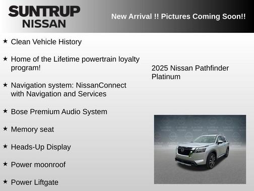 Brilliant Silver Metallic 2025 Nissan Pathfinder Platinum