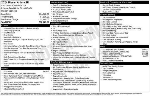 2024 Nissan Altima 2.0 SR