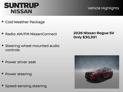Scarlet Ember 2026 Nissan Rogue SV