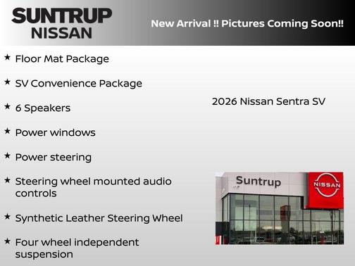 Gun Metallic 2026 Nissan Sentra SV