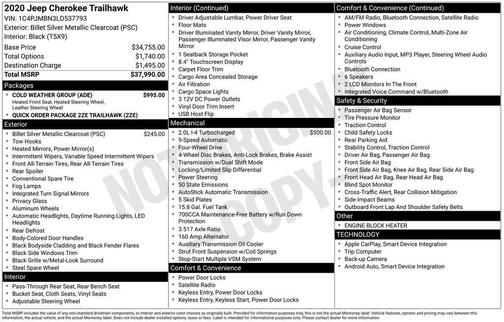 2020 Jeep Cherokee Trailhawk