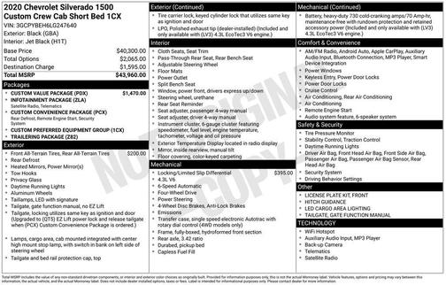 2020 Chevrolet Silverado 1500 Custom