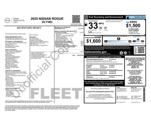 Pearl 2025 Nissan Rogue SV