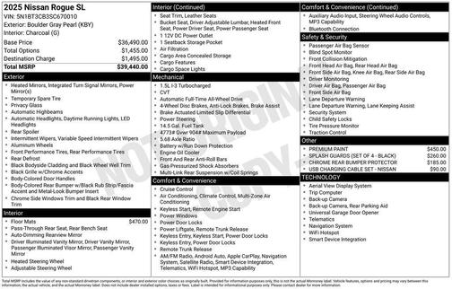 Boulder Gray Pearl 2025 Nissan Rogue SL