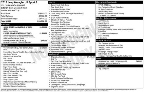 2018 Jeep Wrangler JK Sport