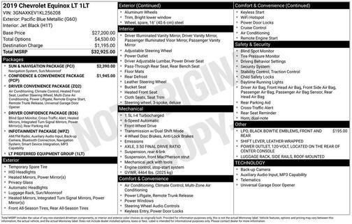 Pacific Blue Metallic 2019 Chevrolet Equinox 1LT
