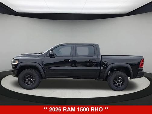 Diamond Black Crystal Pearlcoat 2026 RAM 1500 RHO Crew Cab 4x4 5'7' Box