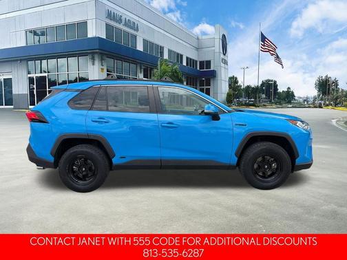 Blue 2021 Toyota RAV4 Hybrid XLE Premium