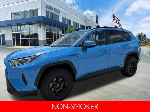 Blue 2021 Toyota RAV4 Hybrid XLE Premium